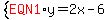 system%28red%28EQN1%29y=2x-6%29%29