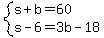 system%28s%2Bb=60%2Cs-6=3b-18%29