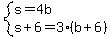 system%28s=4b%2Cs%2B6=3%28b%2B6%29%29