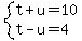 system%28t%2Bu=10%2Ct-u=4%29