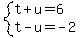 system%28t%2Bu=6%2Ct-u=-2%29