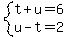 system%28t%2Bu=6%2Cu-t=2%29