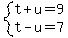 system%28t%2Bu=9%2Ct-u=7%29