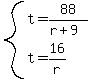system%28t=88%2F%28r%2B9%29%2Ct=16%2Fr%29