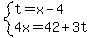 system%28t=x-4%2C4x=42%2B3t%29