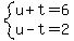 system%28u%2Bt=6%2Cu-t=2%29