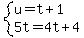 system%28u=t%2B1%2C5t=4t%2B4%29