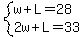 system%28w%2BL=28%2C2w%2BL=33%29
