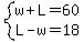 system%28w%2BL=60%2CL-w=18%29