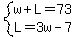 system%28w%2BL=73%2CL=3w-7%29