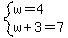 system%28w=4%2Cw%2B3=7%29