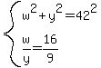 system%28w%5E2%2By%5E2=42%5E2%2Cw%2Fy=16%2F9%29