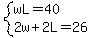 system%28wL=40%2C2w%2B2L=26%29