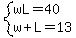 system%28wL=40%2Cw%2BL=13%29