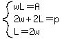 system%28wL=A%2C2w%2B2L=p%2CL=2w%29