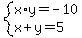 system%28x%2Ay=-10%2Cx%2By=5%29