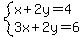 system%28x%2B2y=4%2C3x%2B2y=6%29