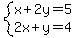 system%28x%2B2y=5%2C2x%2By=4%29