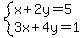 system%28x%2B2y=5%2C3x%2B4y=1%29