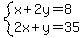 system%28x%2B2y=8%2C2x%2By=35%29