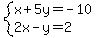 system%28x%2B5y=-10%2C2x-y=2%29