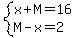 system%28x%2BM=16%2CM-x=2%29