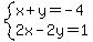 system%28x%2By=-4%2C+2x-2y=1%29