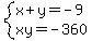 system%28x%2By=-9%2Cxy=-360%29