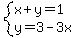 system%28x%2By=1%2Cy=3-3x%29