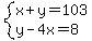 system%28x%2By=103%2Cy-4x=8%29