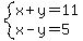 system%28x%2By=11%2Cx-y=5%29