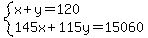 system%28x%2By=120%2C+145x%2B115y=15060%29