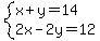 system%28x%2By=14%2C2x-2y=12%29