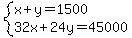 system%28x%2By=1500%2C32x%2B24y=45000%29