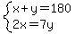 system%28x%2By=180%2C2x=7y%29