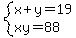 system%28x%2By=19%2Cxy=88%29
