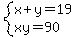 system%28x%2By=19%2Cxy=90%29