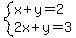 system%28x%2By=2%2C2x%2By=3%29