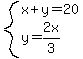 system%28x%2By=20%2Cy=2x%2F3%29