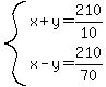 system%28x%2By=210%2F10%2Cx-y=210%2F70%29