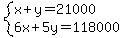 system%28x%2By=21000%2C6x%2B5y=118000%29
