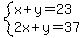 system%28x%2By=23%2C2x%2By=37%29