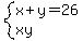 system%28x%2By=26%2Cxy%29