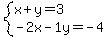 system%28x%2By=3%2C-2x-1y=-4%29