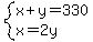 system%28x%2By=330%2Cx=2y%29