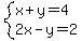 system%28x%2By=4%2C2x-y=2%29