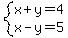 system%28x%2By=4%2Cx-y=5%29