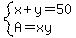 system%28x%2By=50%2CA=xy%29