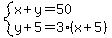 system%28x%2By=50%2Cy%2B5=3%28x%2B5%29%29