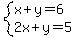 system%28x%2By=6%2C2x%2By=5%29